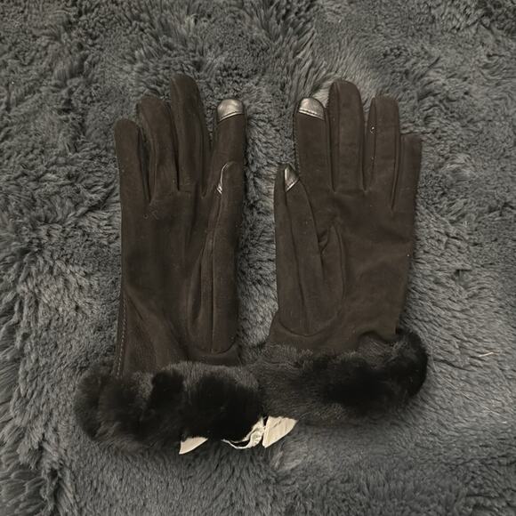 UGG Black Suede Gloves Tech Small NWT - Picture 5 of 8